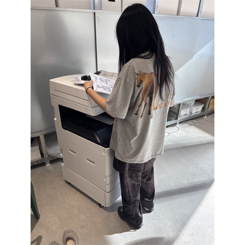 2026网图现货潮马到成功马年韩灰圆领短袖T恤男女2882-P29,男装T恤,电商C310