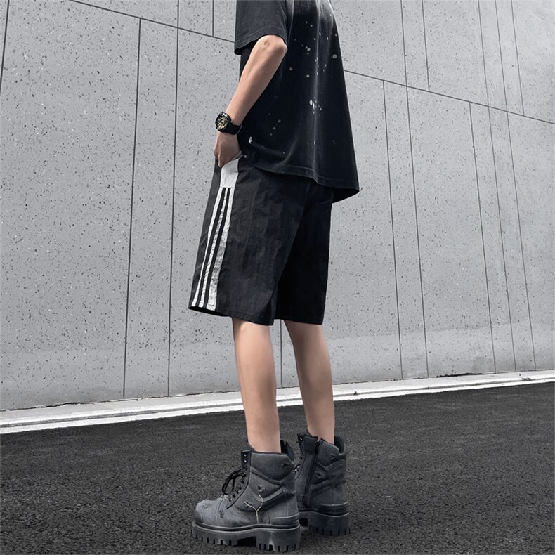 休闲短裤男士韩版潮条纹拼色运动2024夏季新款ins五分裤K5436-P28,男装牛仔裤,星座412-2