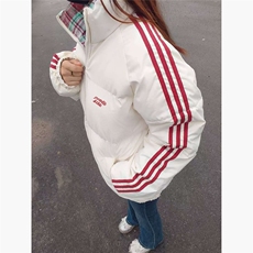 2025撞色格子三道杠棉衣女装面包服加厚保暖中性款棉服P65-1620，男装棉衣，星座207