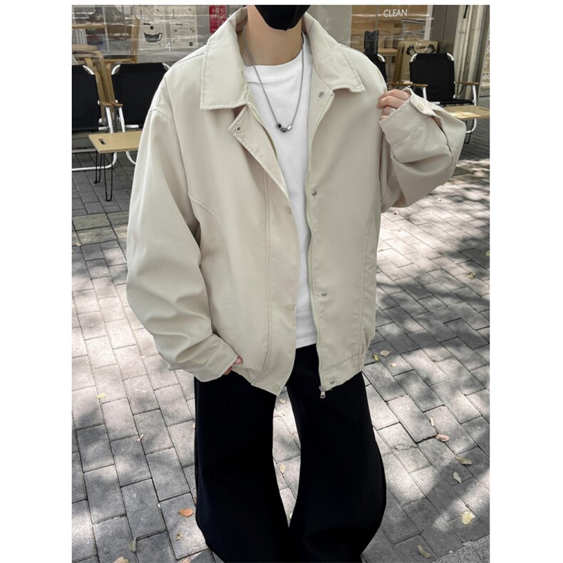 翻领工装夹克男生2025新款春秋季外套百搭宽松简约休闲JK0442-P60,男装夹克,星座308B-2