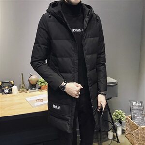 男士加厚羽绒服2020冬季新款中长款连帽潮流休闲外套DS273T图片