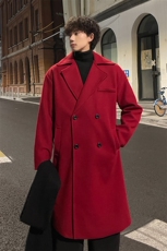 秋冬重磅新年毛呢大衣男潮百搭风衣外套宽松MN9571/P100加棉P110，男装风衣，电商B316