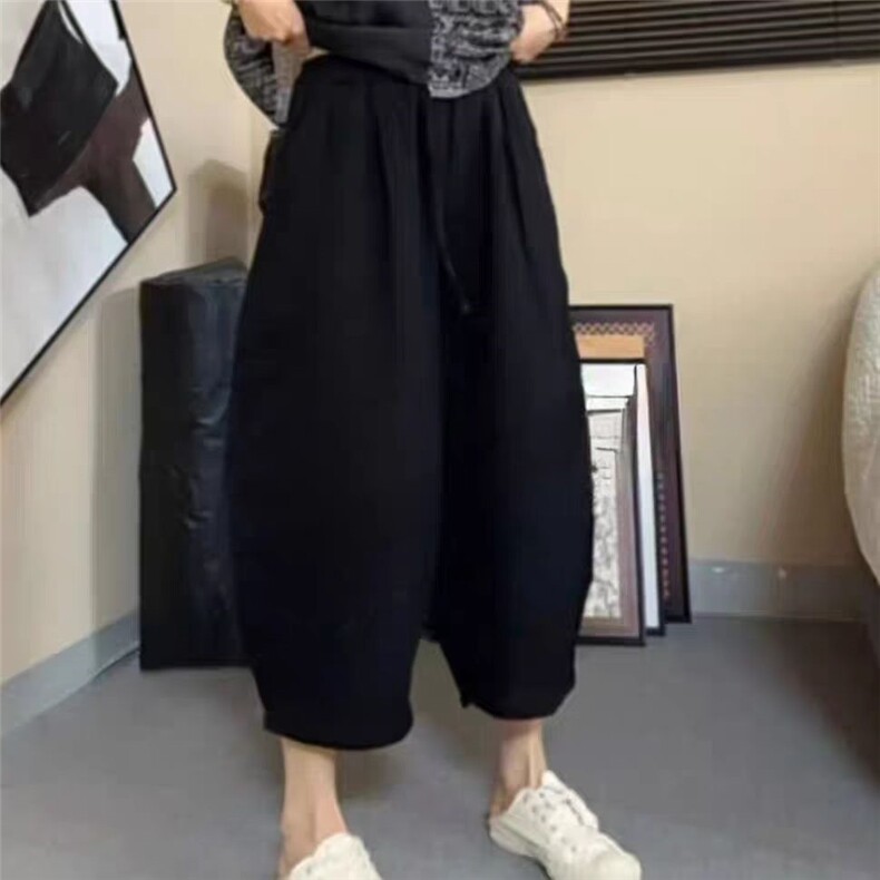 新款抽绳哈伦裤时尚百搭休闲,女装休闲裤,湘姗