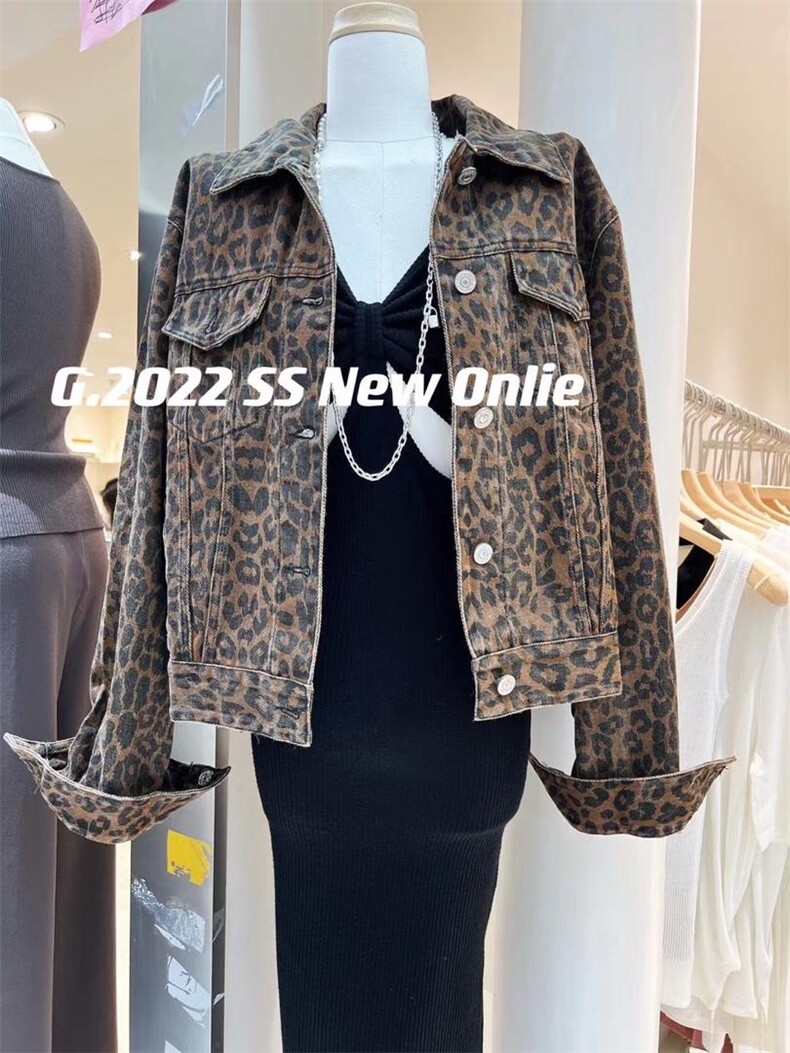 豹纹牛仔外套均码现货，其它，G