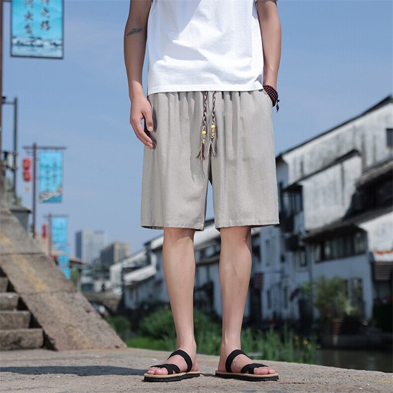 亚麻纯色宽松休闲五分裤808-特P35,男装牛仔裤,星座816A（原B366）