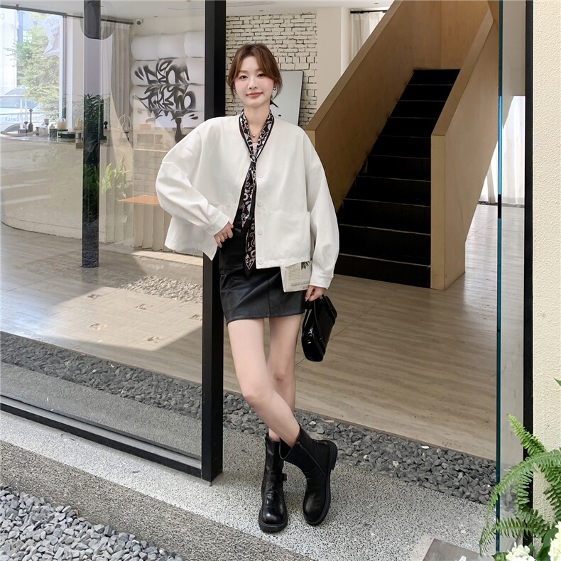 档口现货2025新款春秋女装休闲风衣短外套送丝巾p140-k218,女装短外套,2C266