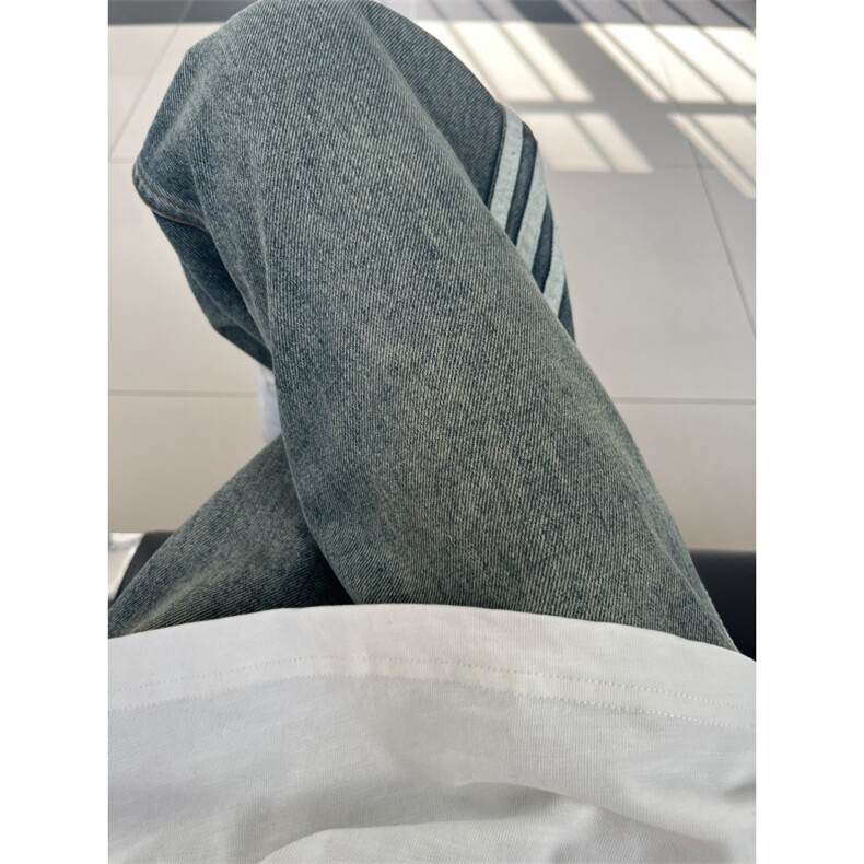 【有货】美式复古三条杠条纹牛仔裤男宽松裤子NZ818LL-特P55,男装牛仔裤,星座1007（原301D）