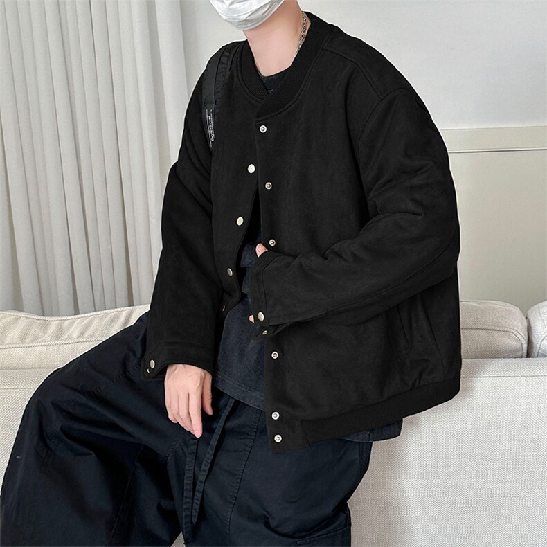 2024鹿皮绒夹克外套棒球服加棉棉服A351-AJ2511-P105加棉,男装夹克,电商A351