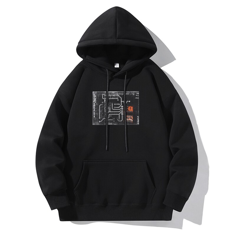 抖音得物高品质印花连帽卫衣秋冬装美式宽松连帽纯色卫衣ADL113,男装卫衣,电商A443