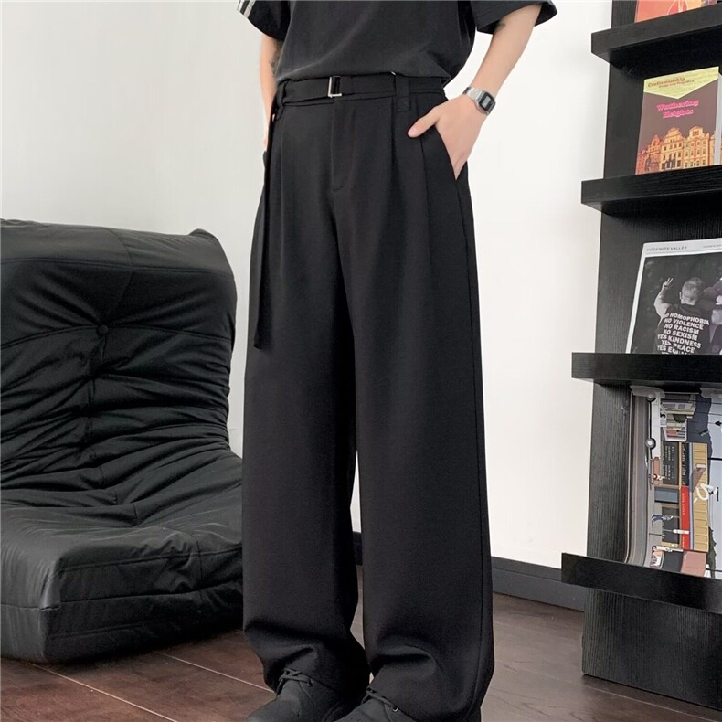 弯刀西裤垂坠感高级感痞帅裤子男春季cleanfit直筒微喇休闲裤，男装休闲裤，星座506