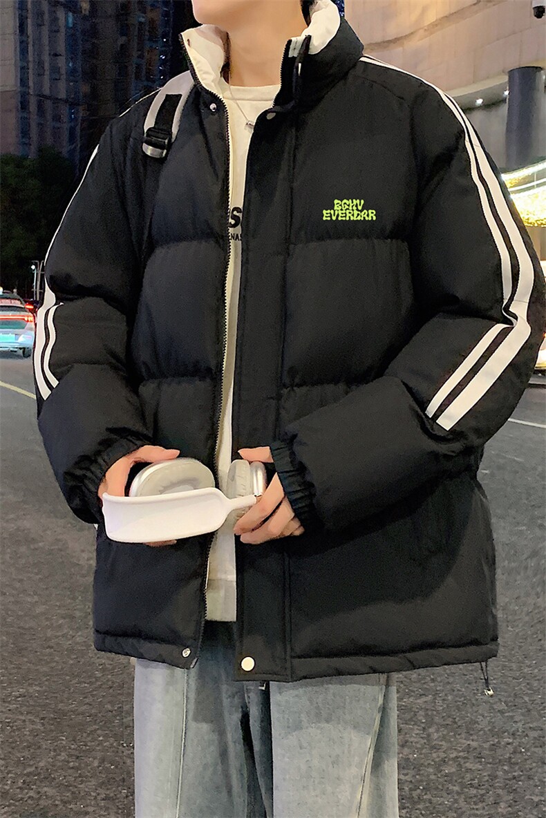 量大优可提供视频冬棉衣立领条纹HD019-1-MF5233-P75,男装棉衣,电商019-1