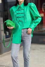 春季来啦！很有设计感的一款衬衣，版型宽松超显瘦，其它，欧以美