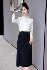 现货2024年春季新款女装时尚气质新中式盘扣提花套裙，女装套装/套裙，时尚俏佳人