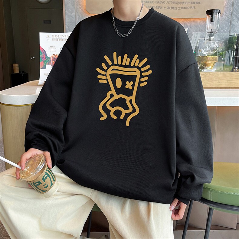 已注册港风得物直播抖音高品质重磅菠萝格圆领宽松男卫衣W2068P40,男装卫衣,电商C408(原B339-1)