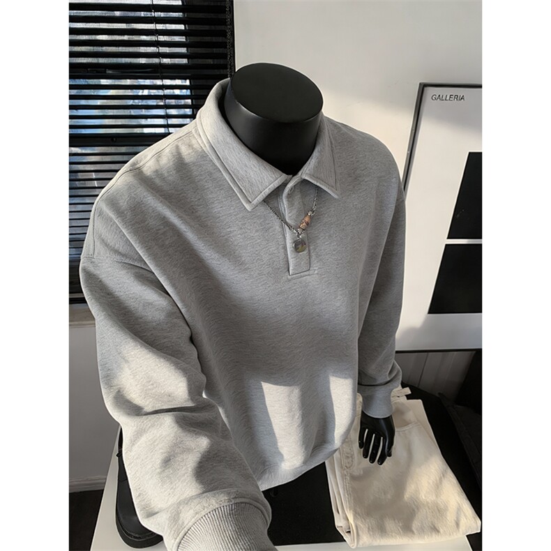 抖音得物高品质二开26春装美式高街结构设计POLO翻领卫衣外套W77，男装Polo衫，电商A486