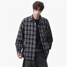 衬衫男秋季新款港风宽松大码磨毛长袖衬衣CS37-P38，男装衬衫，星座214-3