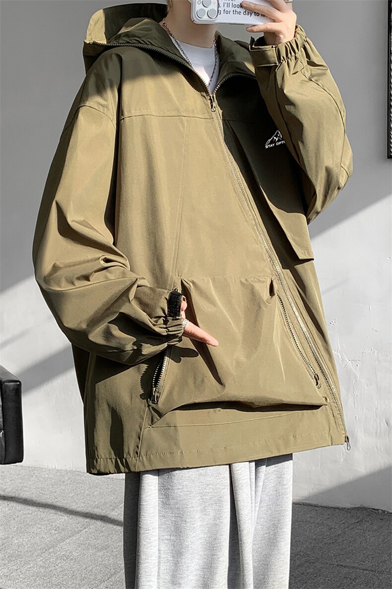 8XL-M特大码春季Cityboy宽松冲锋衣夹克男女上衣外套男JK1310P85,男装夹克,电商D206-1