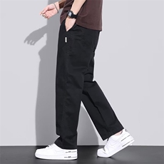 美式复古男士休闲裤春秋款时尚卡其色夏季薄款宽松直筒阔腿长裤子，男装休闲裤，星座218-1（原230）