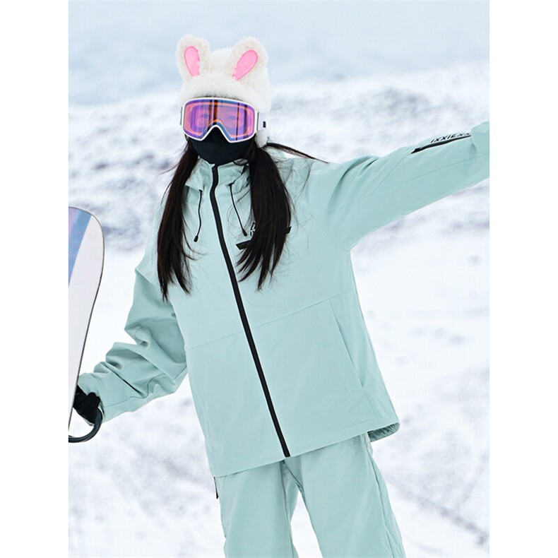 冬款单板双板防风防水加棉宽松大码连帽滑雪服外套男女HF66-P165,男装棉衣,电商A001-1