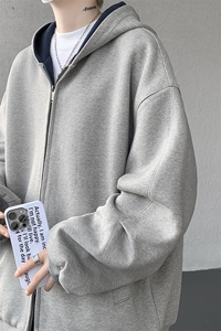 8XL-M 500克潮牌百搭卫衣男美式情侣连帽撞色休闲廓形外套WY33P68图片