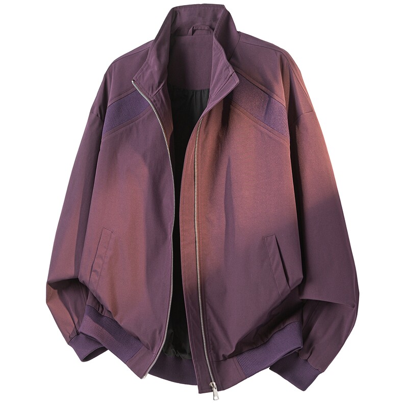 JK008立体白底春装拼接工装立领夹克聚酯纤维(M-5XL)TP35,男装夹克,电商A088