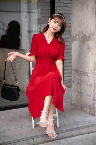 夏季新款连衣裙，女装连衣裙，卓依缘