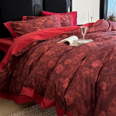 2025新款A类100支长绒棉数码印花四件套-玫影幻彩，床品套件，一起卖家纺