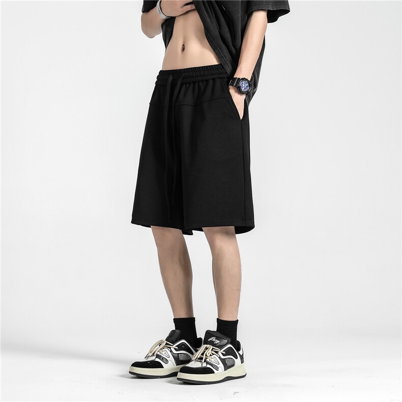 深度库存得物夏季冰丝裤纯色短裤高克重宽松卫裤沙滩裤D71-特P25，男装休闲裤，电商A099