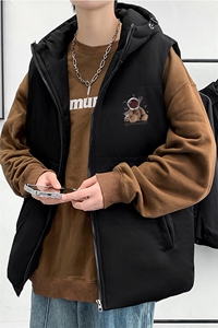 新款秋冬棉衣马甲潮流宽松加厚保暖背心棉服男装MF05P68控98图片