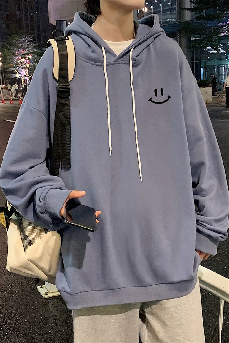 WY2204-P35加绒款-P40纯棉连帽卫衣男大码运动帽衫宽松薄外套男,男装卫衣,电商A040