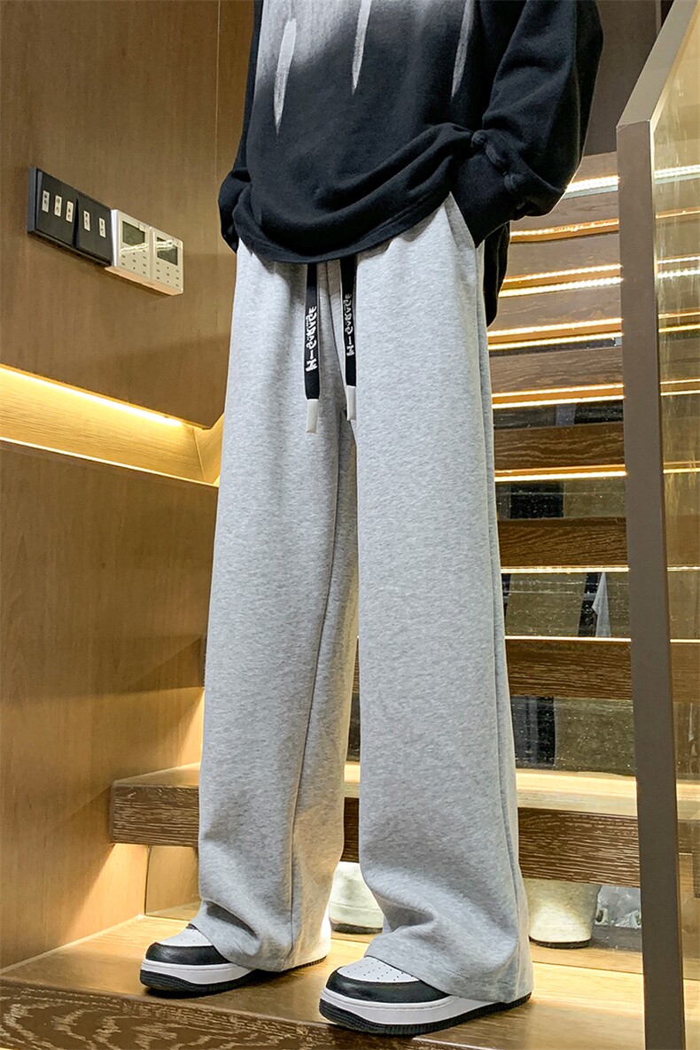8XL-M特大码秋季新款垂感休闲裤男宽松直筒裤男裤子拖地裤K937P40,男装休闲裤,电商D206-1