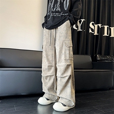 2026春季新款内景大码美式大理石纹灯芯绒长裤M-5XHK24948-P50，男装休闲裤，电商A022