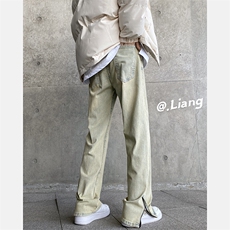 弹力拉链黄泥色牛仔裤男715-6-BX15P50(控68），男装牛仔裤，星座715-6