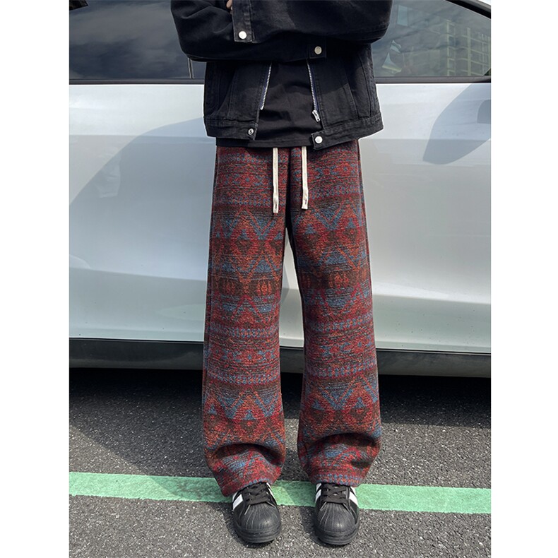 8XL-M羊羔绒裤子男冬季加绒加厚民族风重磅针织棉裤大码KZ023P78,男装棉裤,电商B312