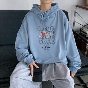 秋冬连帽套头卫衣男港风中性风大码宽松纯色厚1016-1WYM045P33,男装卫衣,星座1016-1（原电商B408-1）