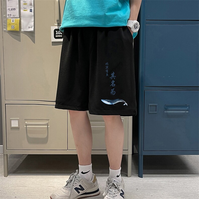 MK37261-P15冰丝裤短裤男大码宽松休闲五分裤男运动中裤,男装休闲裤,电商A040