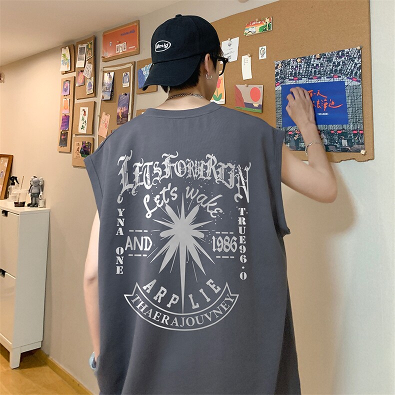 量大优供视频得物直播品质220克夏季纯棉背心无袖T恤WB177,男装T恤,电商A486