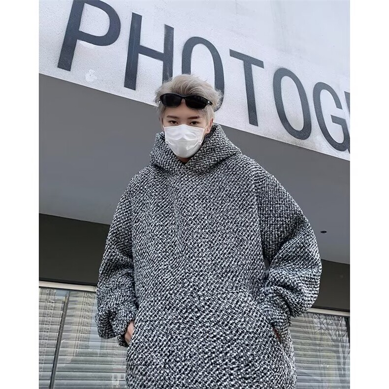 新款小香风连帽卫衣男秋冬重磅宽松套头长袖上衣RA288-P45加绒56,男装卫衣,星座1008