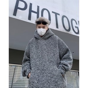 新款小香风连帽卫衣男秋冬重磅宽松套头长袖上衣RA288-P45 加绒56图片