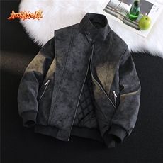 洗皮外套男款秋冬潮时尚痞加棉帅皮衣新款大码皮夹克HH95P88，男装夹克，星座1013-5