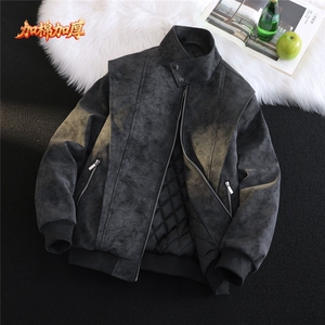 洗皮外套男款秋冬潮时尚痞加棉帅皮衣新款大码皮夹克HH95 P88图片