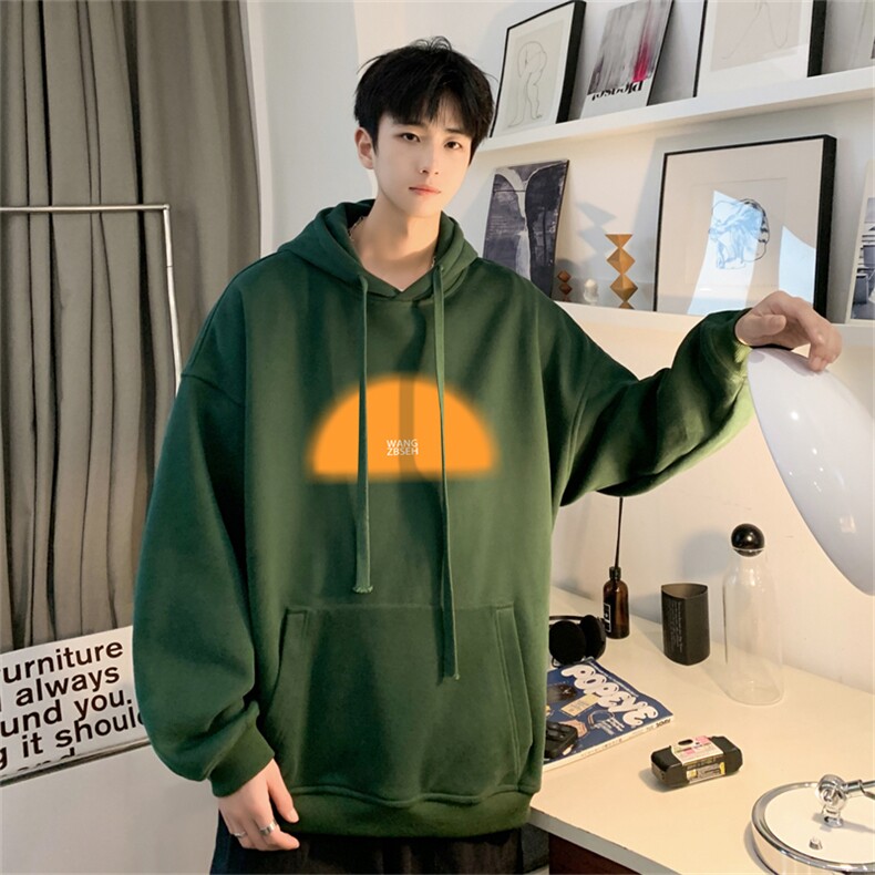 抖音品质秋季320G华棉男士连帽大码印花卫衣WYH2474-P45控68,男装卫衣,电商B370