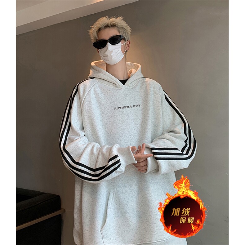 抖音得物供货提供视频秋冬重磅美式宽松织带连帽卫衣0608,男装卫衣,电商A486
