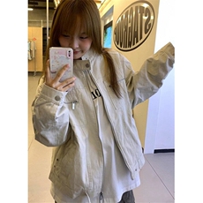 水洗牛仔外套女春秋季款美式复古立领工装夹克JK7710，男装工装外套，星座1116A（原606A-3）