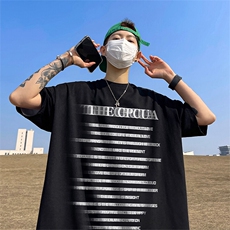 抖音得物二开现货供应220克夏装重磅美式高街宽松短袖t恤MT95，男装T恤，电商A486-1