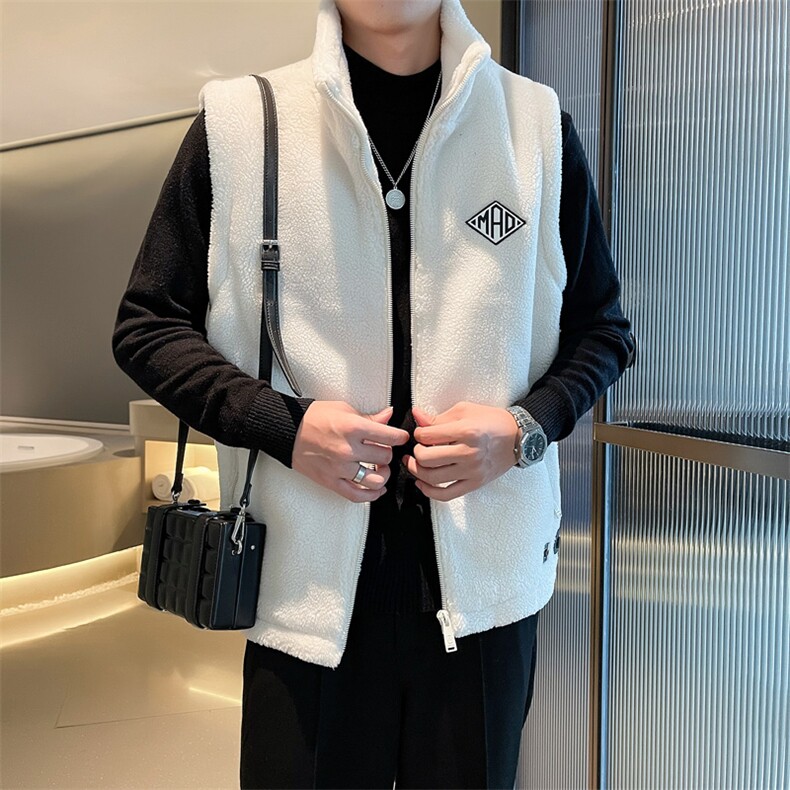 2024冬季加厚羊羔毛立领棉马甲背心外套男M505-p110控165,男装背心/马甲,电商D303
