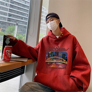 已注册抖音直播得物高品质麂皮绒男宽松连帽卫衣外套W7033P55控79图片