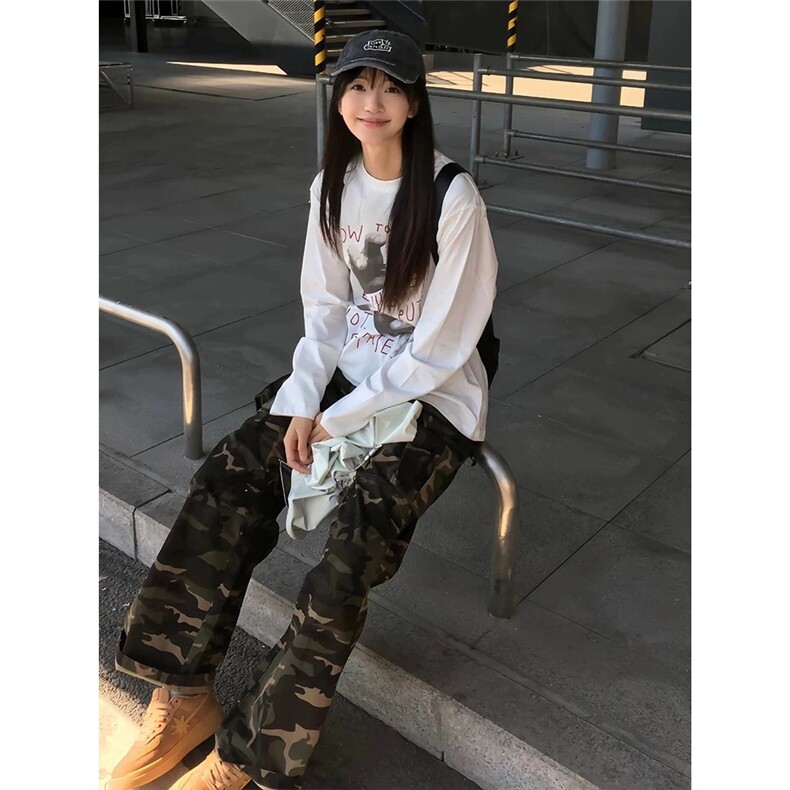 高街潮牌字母长袖T恤男女春秋纯棉宽松慵懒风圆领上衣,男装T恤,星座516A