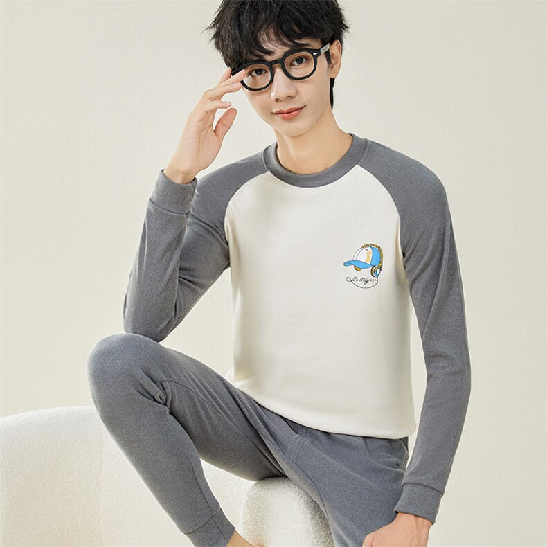男士秋衣秋裤休闲保暖内衣套装两件套TZ8203-P42,男装棉衣,星座310B-3