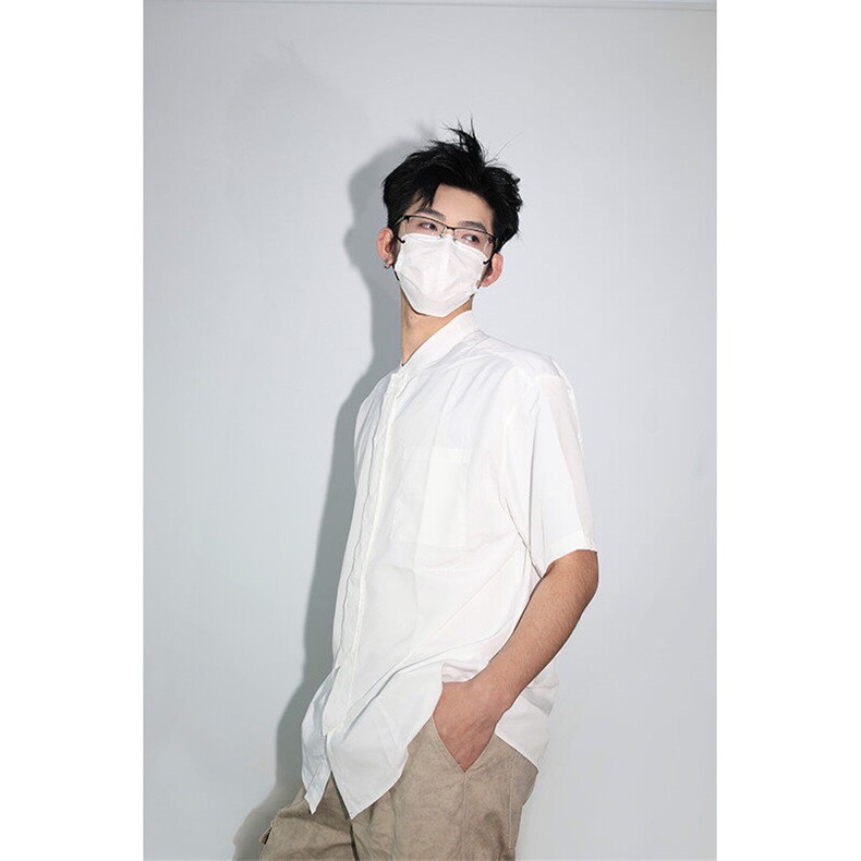 明星私服学院风条纹衬衫搭配可拆卸领带英伦风条纹打底衬衫P38，男装衬衫，电商B319